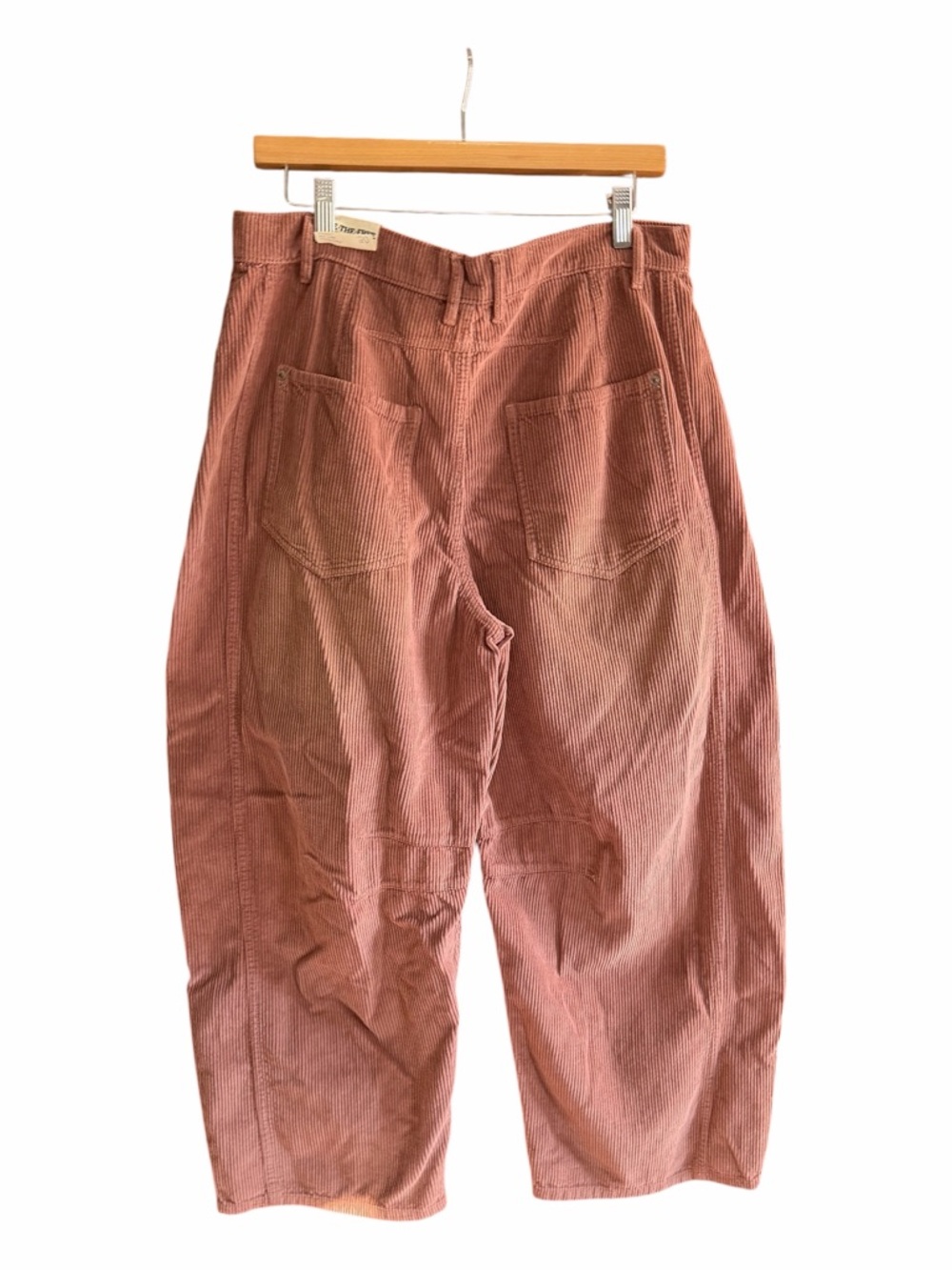 NWT FREE PEOPLE WE THE FREE Good Luck Mid Rise Barrel Jeans Cords Withered Rose - Picture 7 of 16